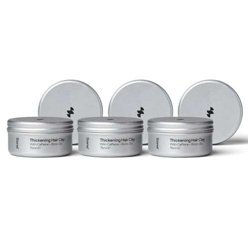 Sons Thickening Hair Clay for Men 75 g, Leave-in Styling Pomade with Caffeine & Biotin, for Hair Loss & Thinning, Promotes Hair Growth & Hair Thickening, Medium Hold, Matte Finish, Citrus Fragrance