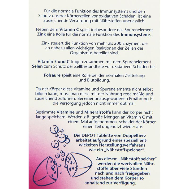 DOPPELHERZ C + Zink + E Depot Tabletten