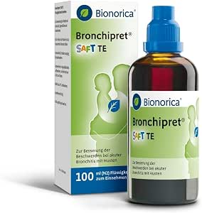Bronchipret® Saft TE für Kinder ab 1 Jahr – 3-fach Effekt gegen Husten, Schleim und Entzündungsbeschwerden in den Bronchien, pflanzliche Thymian-Efeu-Kombination, zuckerfrei, 100 ml, Saft