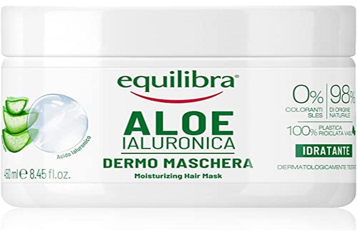 equilibra Hair, Aloe Hyaluronic Mask, Moisturising and Detangling Hair Mask with Aloe Vera (20%), Hyaluronic Acid, Nettle Extract, 450 ml