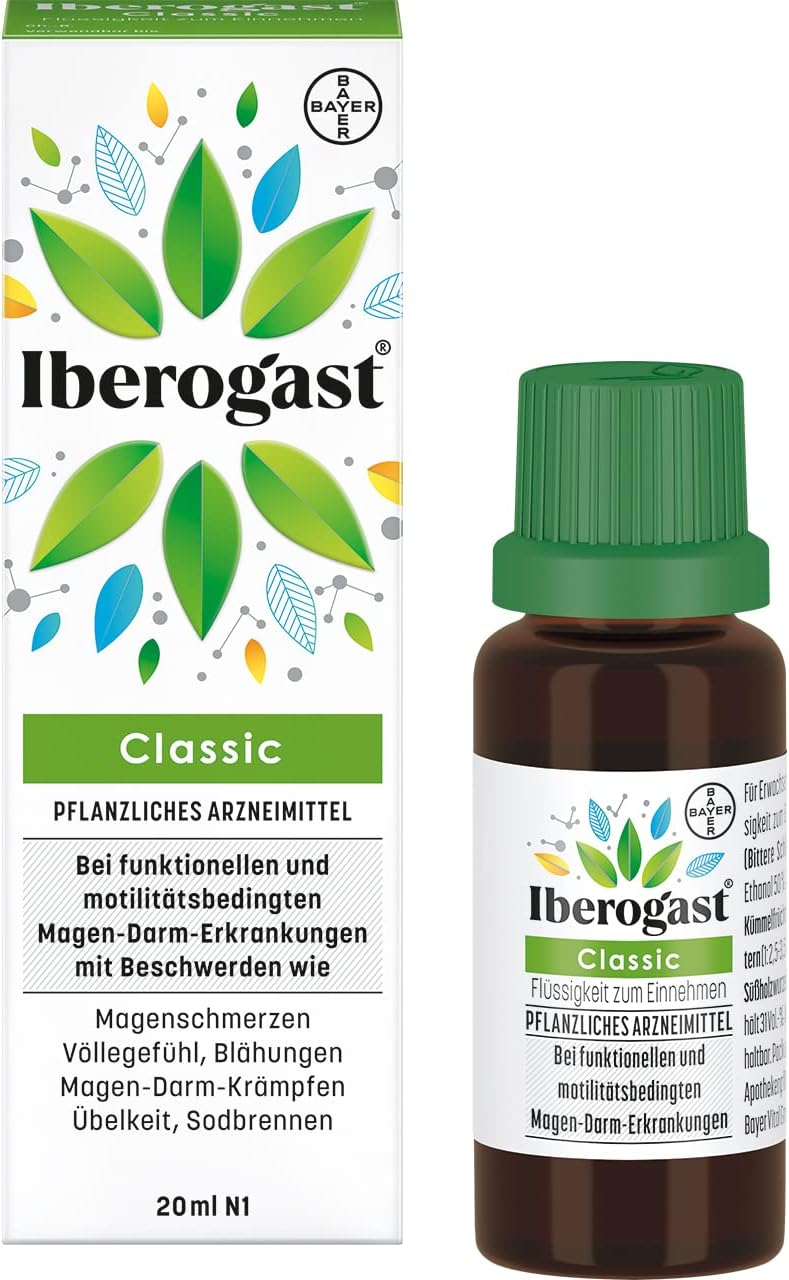Iberogast Classic | No. 1 for various gastrointestinal complaints: flatulence, heartburn, nausea, bloating | acute complaints* | 20 ml