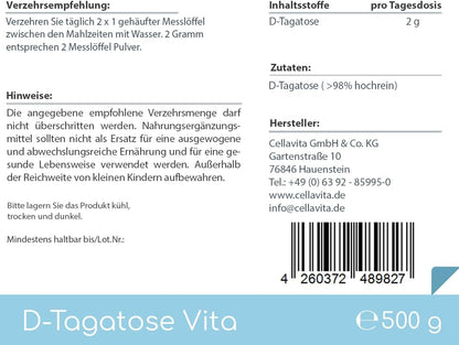 D-Tagatose Vita 500g Pulver im Vorratsbeutel