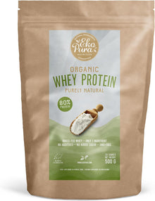 Organic Whey Protein – Purely Natural Happy Grass Lined Cows – 80% Protein – Organic Certified – Whey Protein – Free from Additives – 500 g