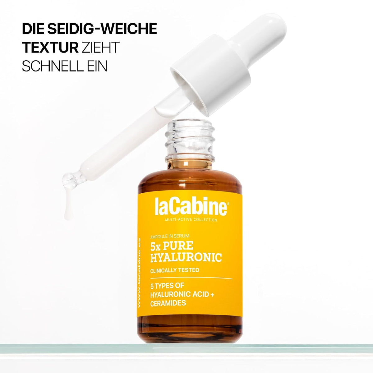 laCabine 5x Pure Hyaluronic Serum | Anti-Wrinkle Face Serum with 5 Types of Hyaluronic Acid for Deep Hydration, Skin Plumping, Improved Elasticity and Protection of the Skin Barrier.