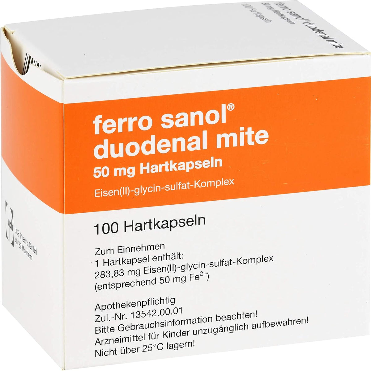 Ferro SANOL Duodenal Mite 50 mg Capsules, Pack of 100