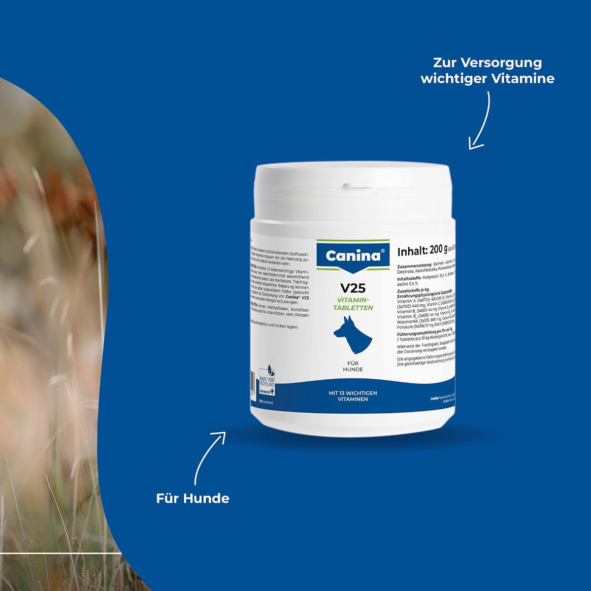 Canina V25 Vitamintabletten, 100g