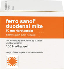 Ferro SANOL Duodenal Mite 50 mg Capsules, Pack of 100