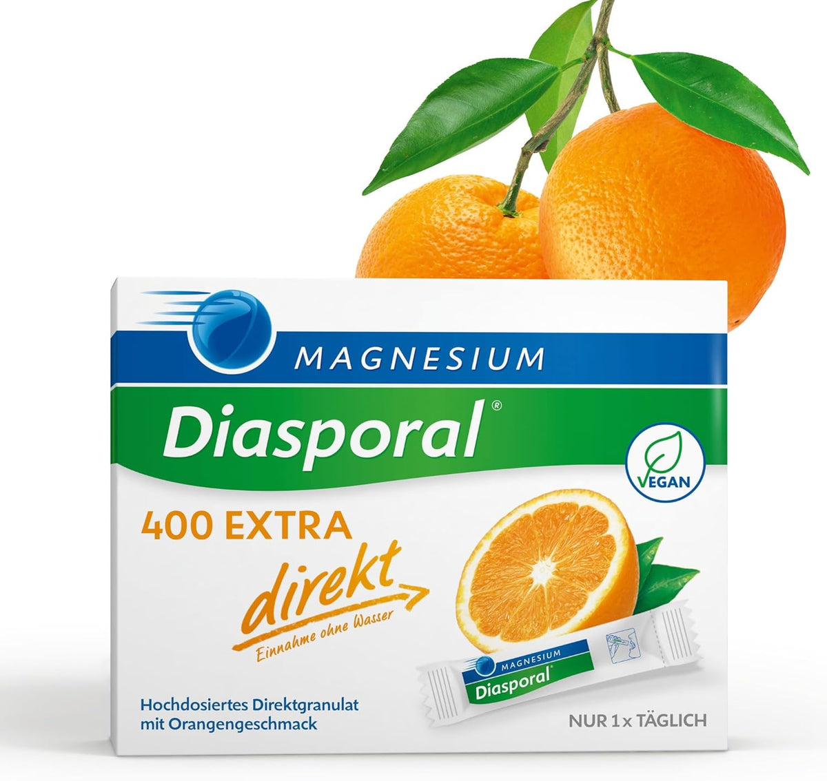 Magnesium-Diasporal 400 EXTRA direkt - 20 direkt Sticks with fruity magnesium powder | The EXTRA CLASS direct granulate with 400 mg magnesium per stick