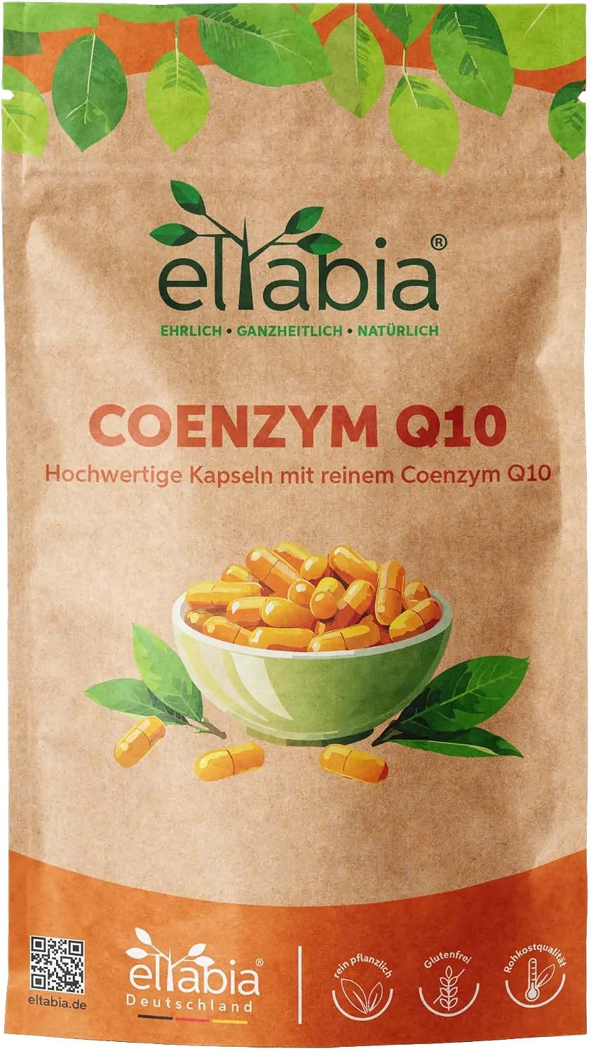 Coenzym Q10 Kapseln 200 Stueck | 200mg Hochdosiert Premium Ubiquinon | Vegan aus pflanzlicher Fermentation