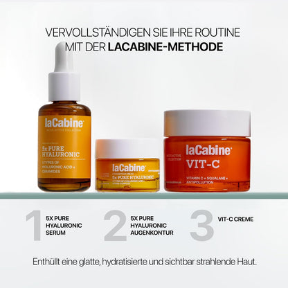 laCabine 5x Pure Hyaluronic Serum | Anti-Wrinkle Face Serum with 5 Types of Hyaluronic Acid for Deep Hydration, Skin Plumping, Improved Elasticity and Protection of the Skin Barrier.