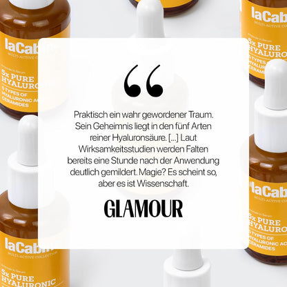 laCabine 5x Pure Hyaluronic Serum | Anti-Wrinkle Face Serum with 5 Types of Hyaluronic Acid for Deep Hydration, Skin Plumping, Improved Elasticity and Protection of the Skin Barrier.
