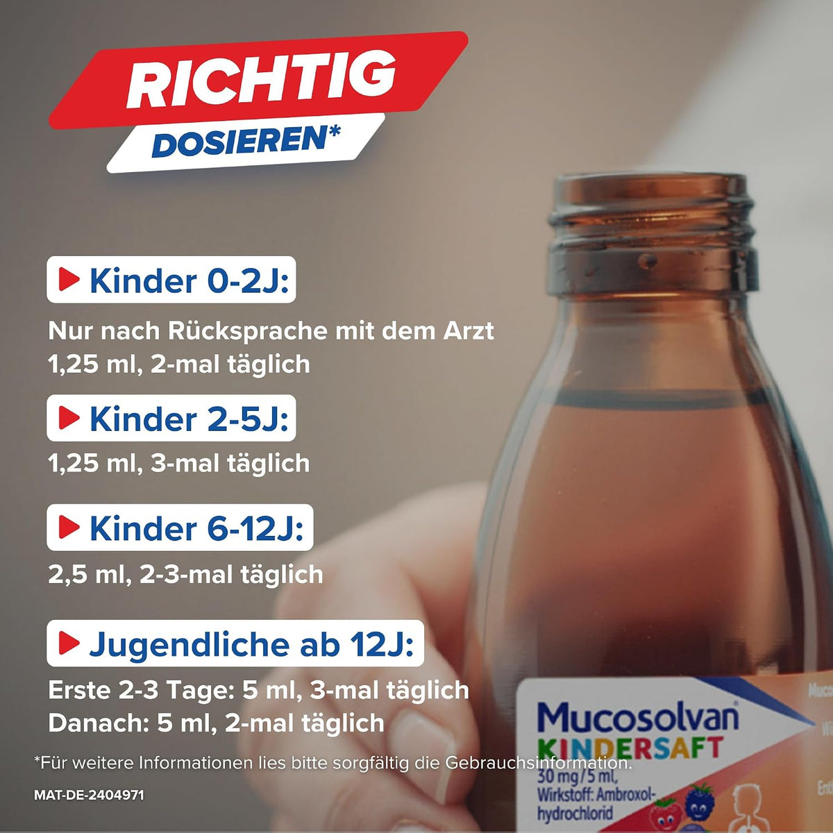 Mucosolvan Kindersaft 100 ml Hustenloeser mit Ambroxol