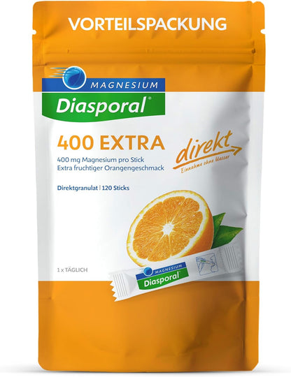 Magnesium-Diasporal 400 EXTRA direkt - 20 direkt Sticks with fruity magnesium powder | The EXTRA CLASS direct granulate with 400 mg magnesium per stick