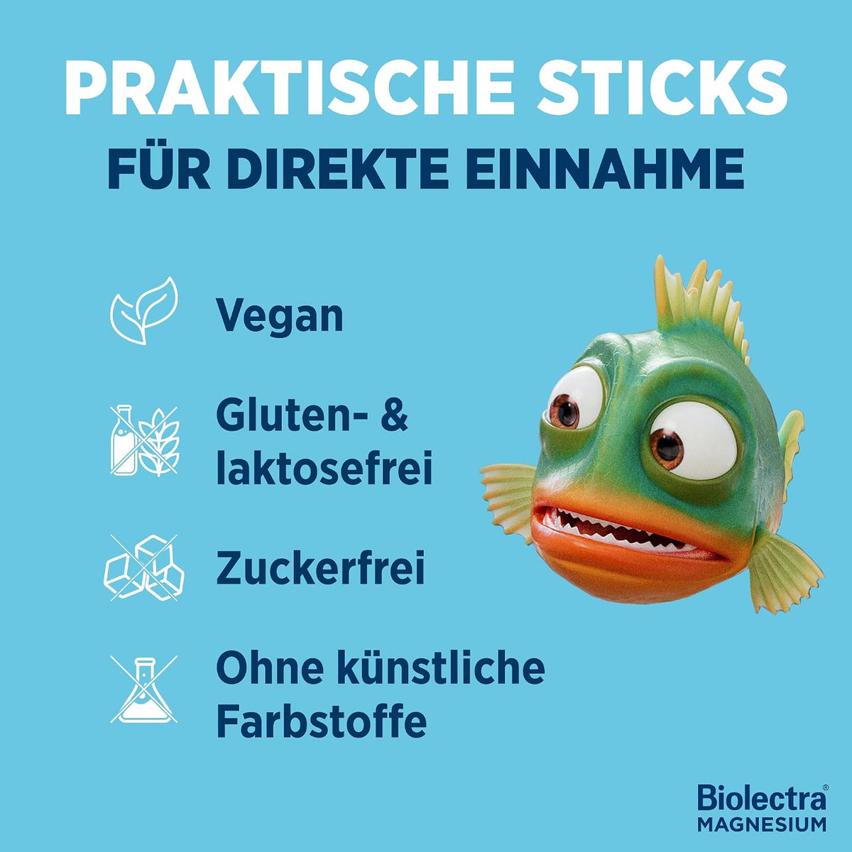 Biolectra Magnesium 400 mg Direct Sticks Zitrone, 60 Stueck, hochdosiert