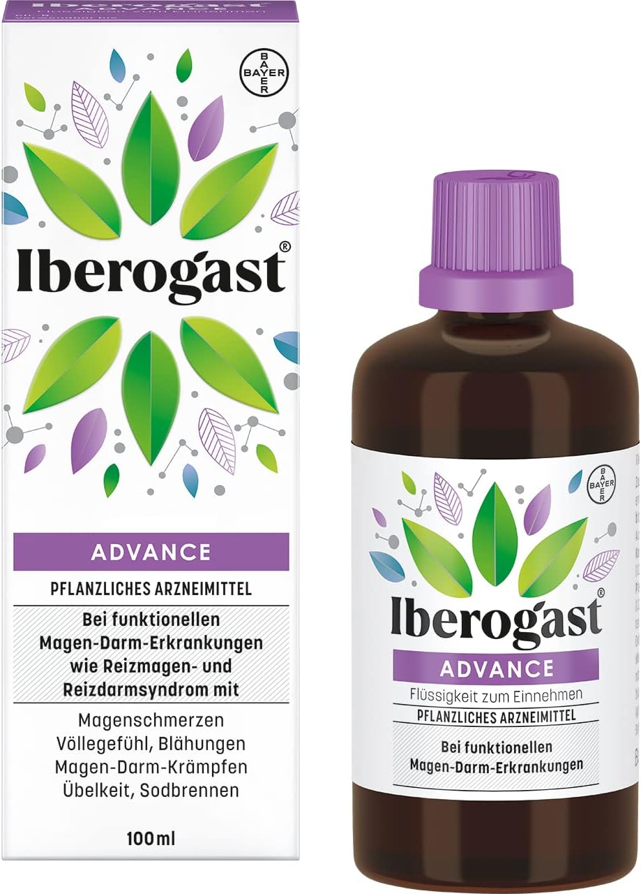 Iberogast ADVANCE | Nr. 1 bei verschiedenen Magen-Darm-Beschwerden: Blähungen, Sodbrennen, Übelkeit, Völlegefühl | regelmäßige Beschwerden | 20ml