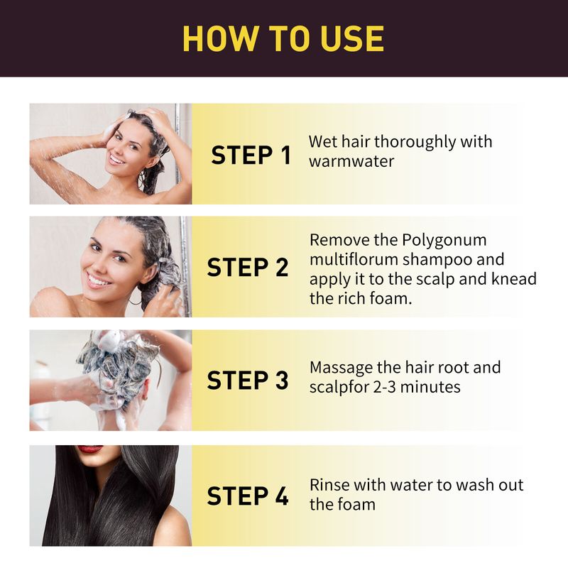 EELHOE Black Hair Dye Shampoo with Polygonum Multiflorum Extract 2pcs