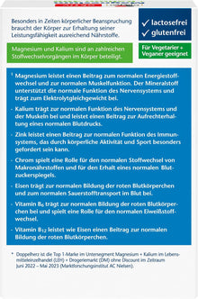 Doppelherz Magnesium + Kalium 400 – Magnesium und Kalium als Beitrag fuer die normale Muskelfunktion – 30 Tabletten