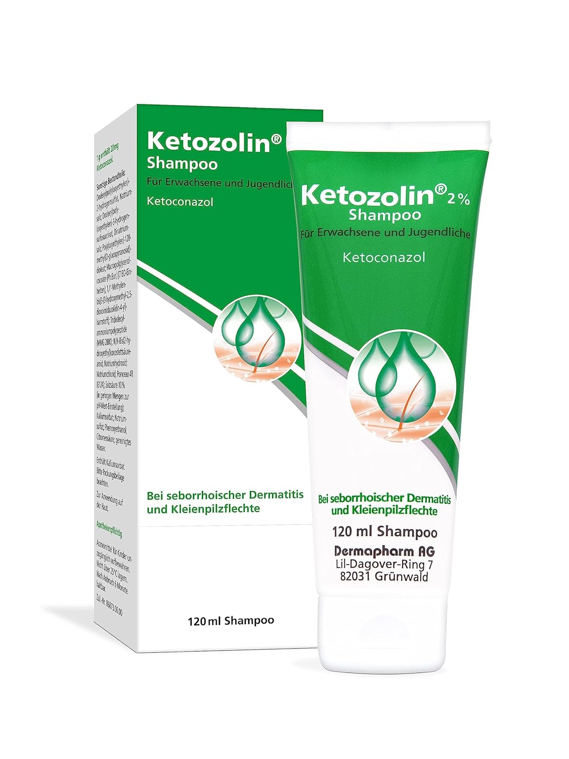 Ketozolin 2% Shampoo gegen Schuppen und Hautpilz 60ml