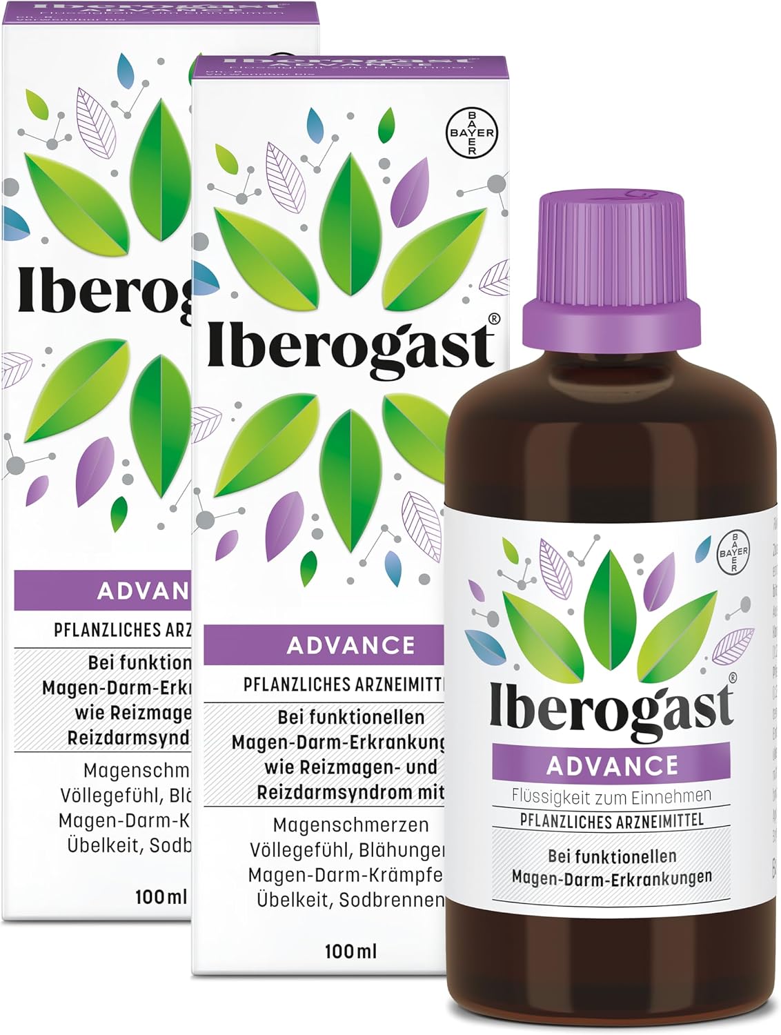 Iberogast ADVANCE | Nr. 1 bei verschiedenen Magen-Darm-Beschwerden: Blähungen, Sodbrennen, Übelkeit, Völlegefühl | regelmäßige Beschwerden | 20ml