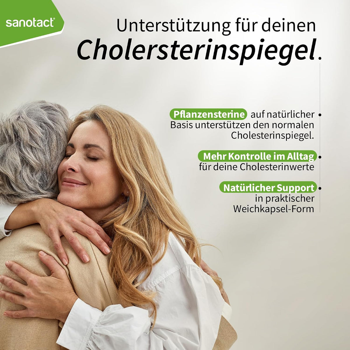 sanotact Cholesterin Senker (45 Weichkapseln) • Cholesterinspiegel natürlich senken • Pflanzensterine zur täglichen Nahrungsergänzung • 1.500mg Pflanzensterine pro Tagesdosis