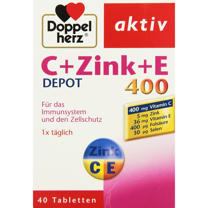 DOPPELHERZ C + Zink + E Depot Tabletten