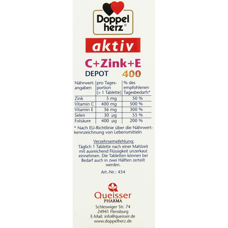 DOPPELHERZ C + Zink + E Depot Tabletten