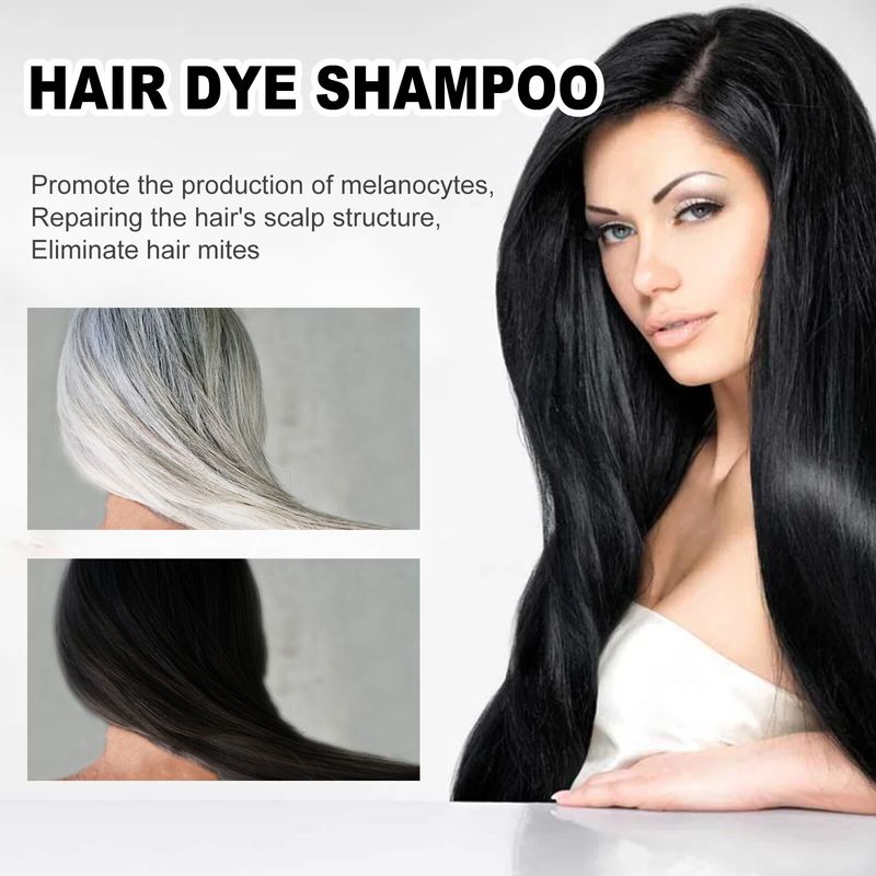 EELHOE Black Hair Dye Shampoo with Polygonum Multiflorum Extract 2pcs