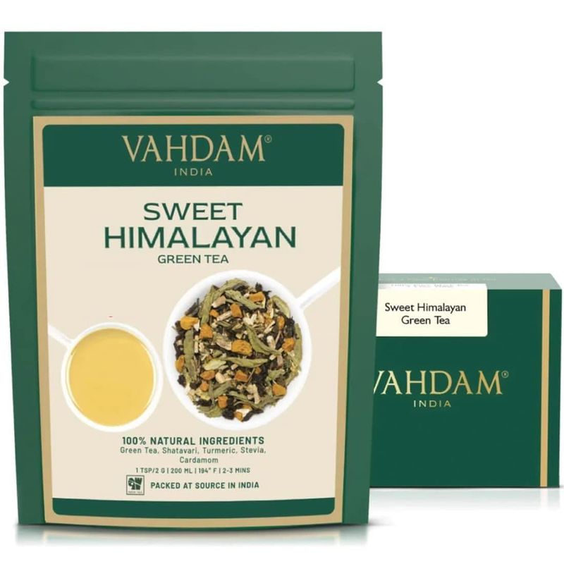 VAHDAM Sweet Himalayan Detox Green Tea, 100 Cups, 200g
