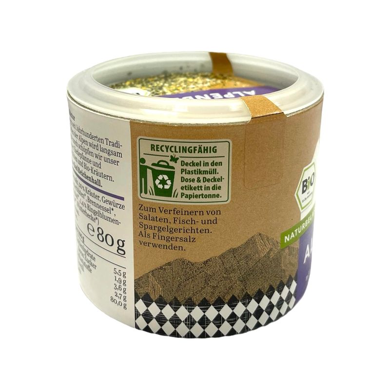 Bad Reichenhaller Alpensaline Alpine Salt with Alpine Blossoms 80g Tin
